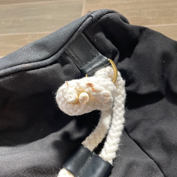 CHANEL Canvas and Rope Drawstring Bucket Bag and Backpack/Beach Bag - Picture 8 of 11